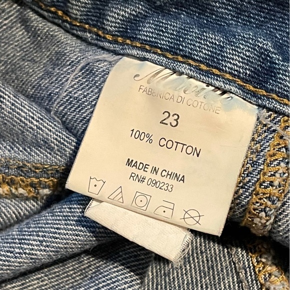 Brandy Melville Front Button Snap Blue Denim Jean Mini Skirt Size 23 - Picture 6 of 10